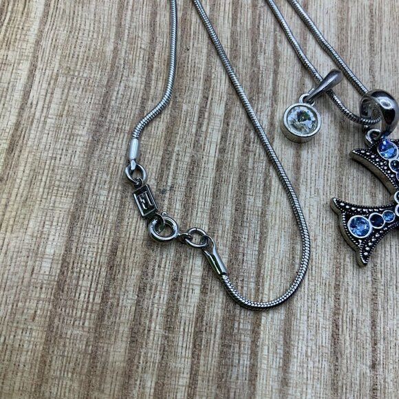 Lia Sophia Rhinestone Embellished Cross Pendant w FI Chain - Picture 3 of 7